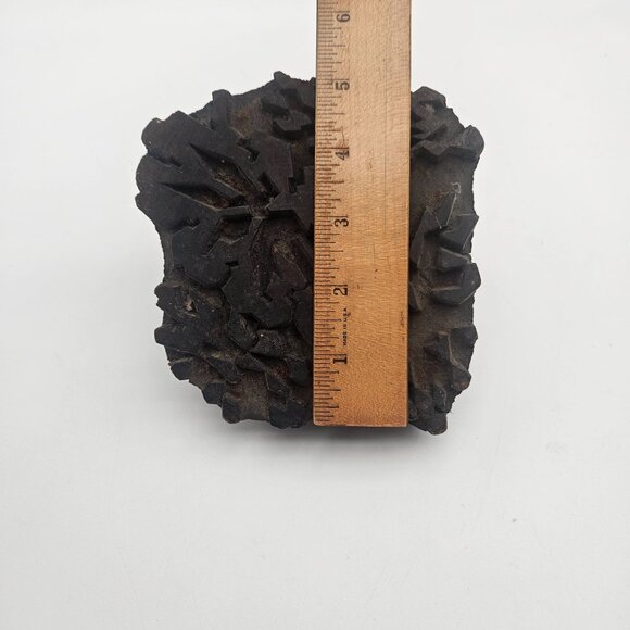 Antique Hand Carved Wood Abstract Pattern Textile Fabric Stamp Block - Picture 8 of 8